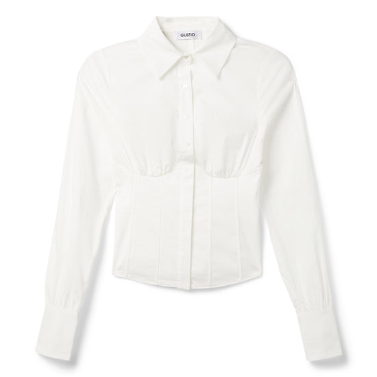 Danielle Guizio Elodie Lace Back Shirt (White)