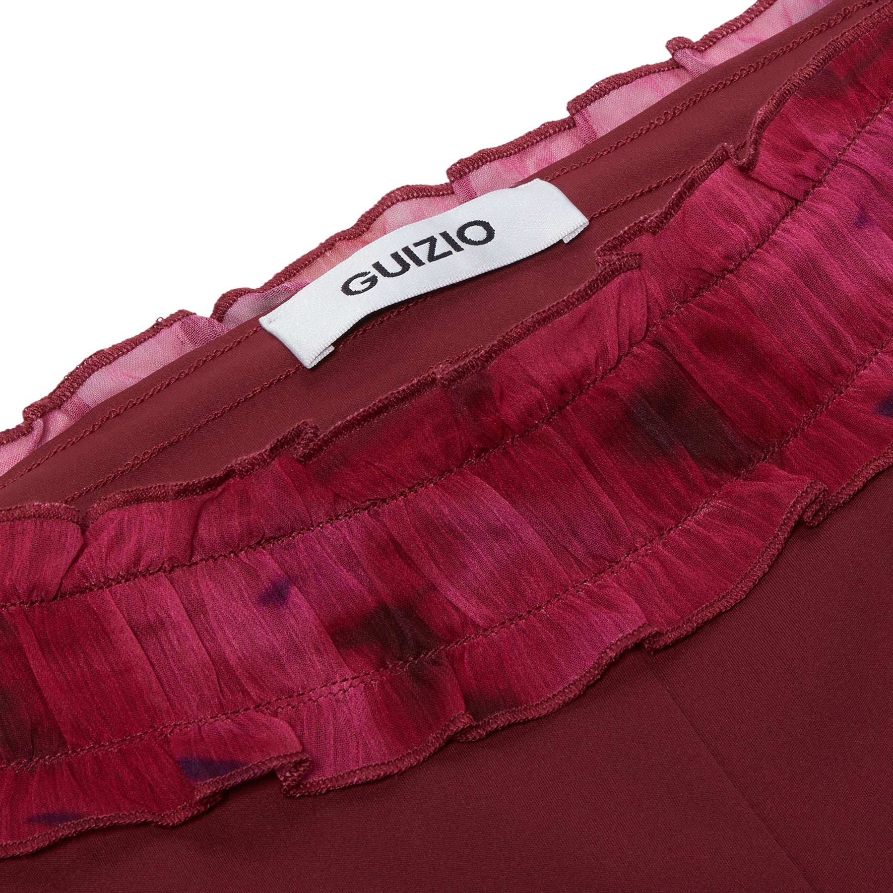 Danielle Guizio Ruched Side Tie Stretch Pant (Bordeaux)