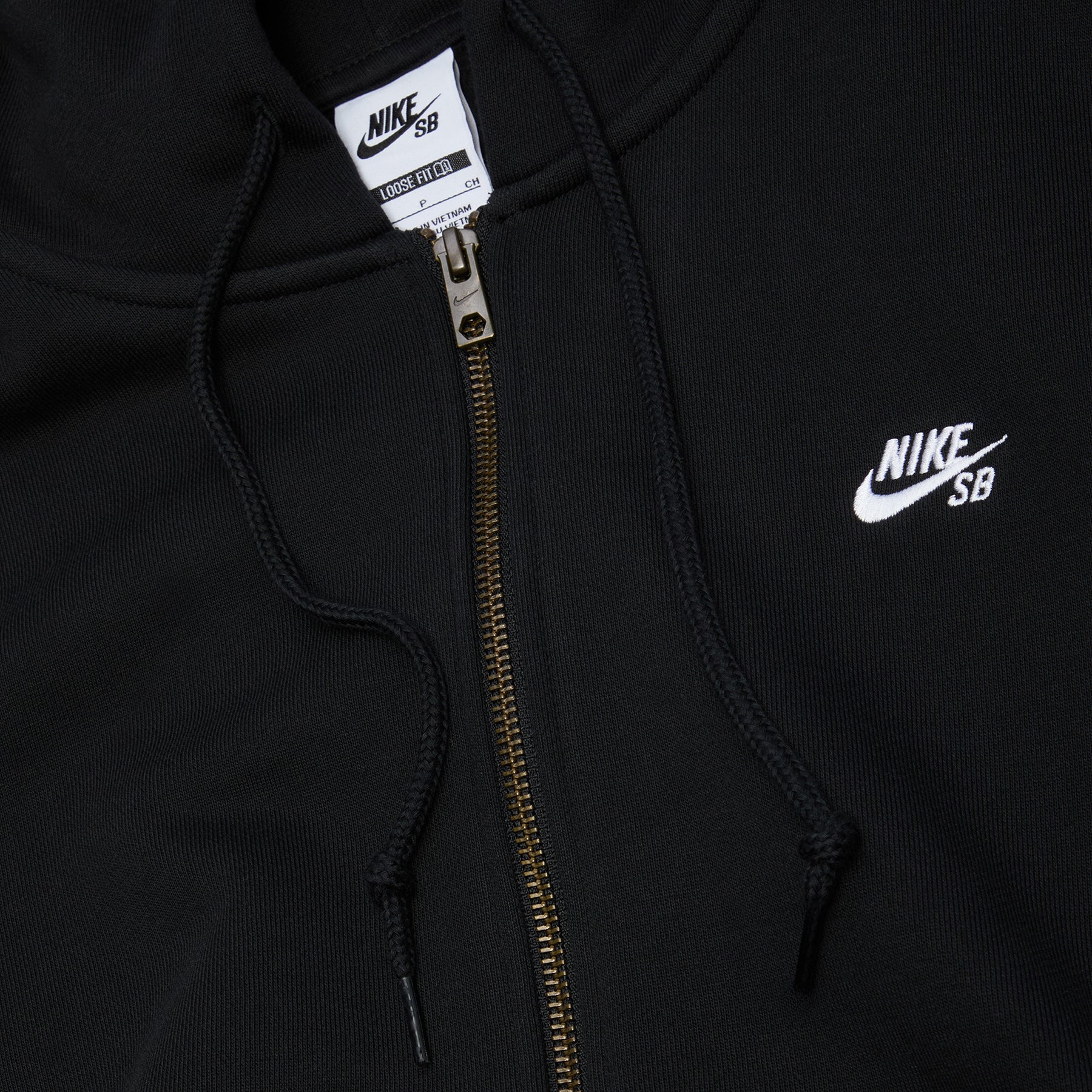 Nike SB Full-Zip Fleece Skate Hoodie (Black/White)