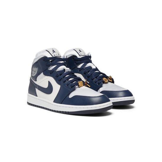 Air Jordan 1 Mid SE Womens (Football Grey/Midnight Navy/Wihte)