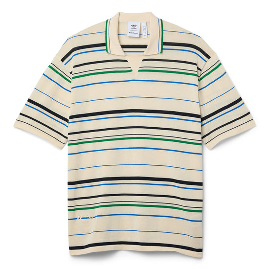Wales Bonner x adidas Knit Polo (Wonder White/Green/Blue Bird/Night Indigo)