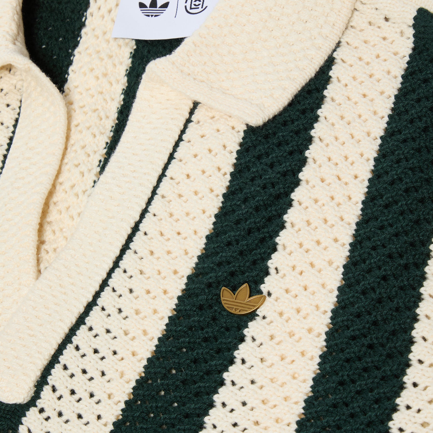 Clot x adidas Knit Polo (Green Night/Cream White) – CNCPTS