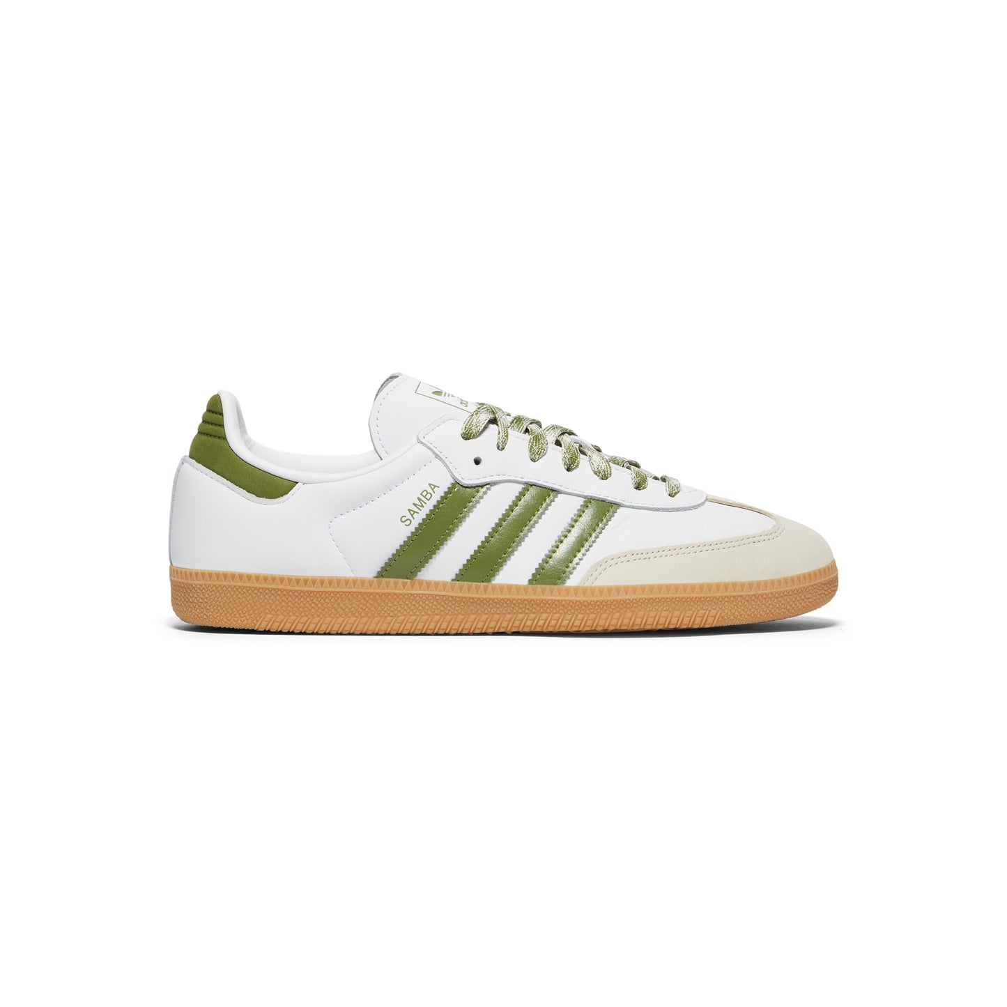 adidas Womens Samba OG (Cloud White/Tech Olive/Gum)