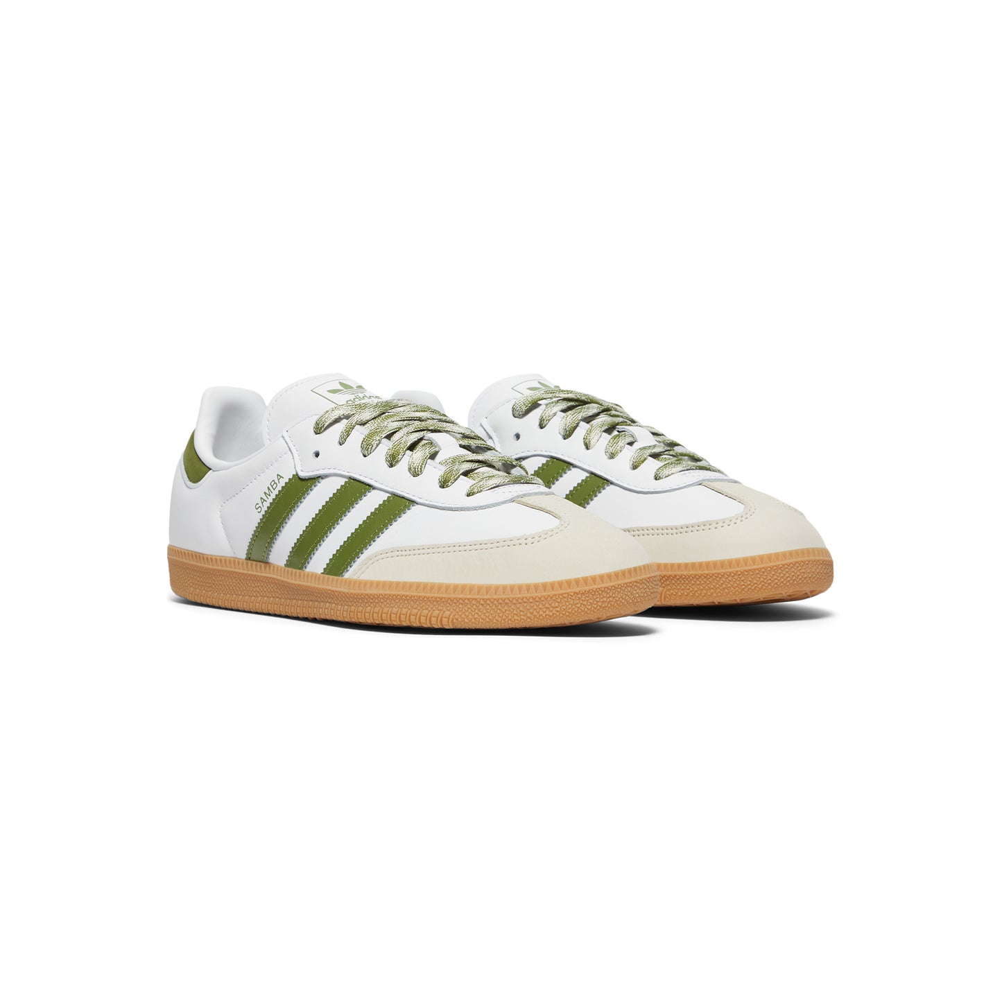 adidas Womens Samba OG (Cloud White/Tech Olive/Gum)