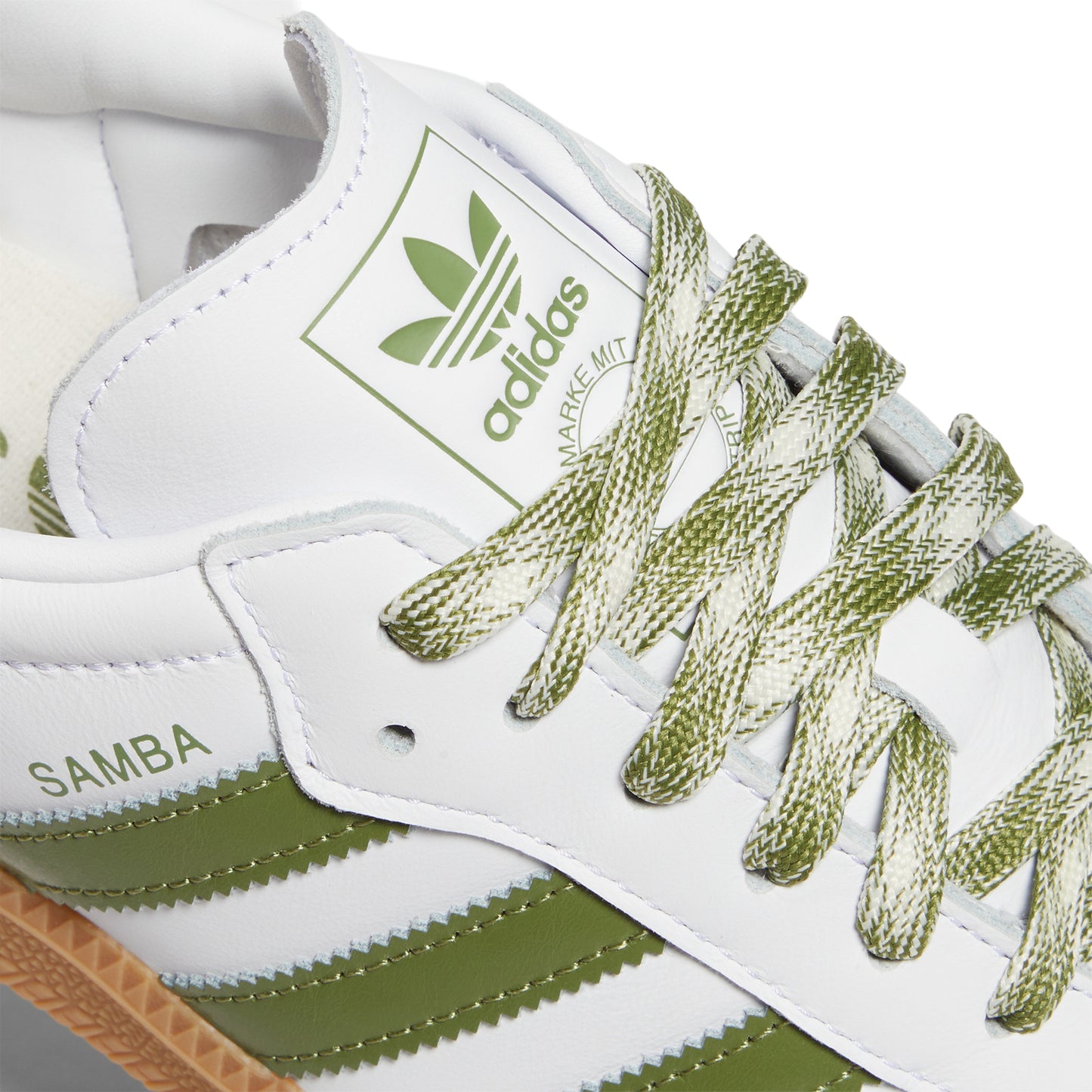 adidas Womens Samba OG (Cloud White/Tech Olive/Gum)