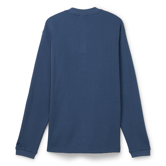 New Balance Waffle Knit Long Sleeve Henley (Vintage Indigo)