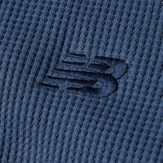 New Balance Waffle Knit Long Sleeve Henley (Vintage Indigo)