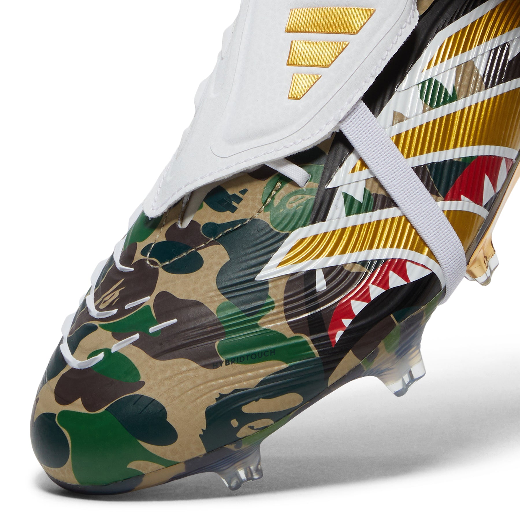【 BAPE X ADIDAS 】PREDATOR ELITE FT FG adidas x BAPE Predator Elite FT FG (Hemp/Gold Metallic/White