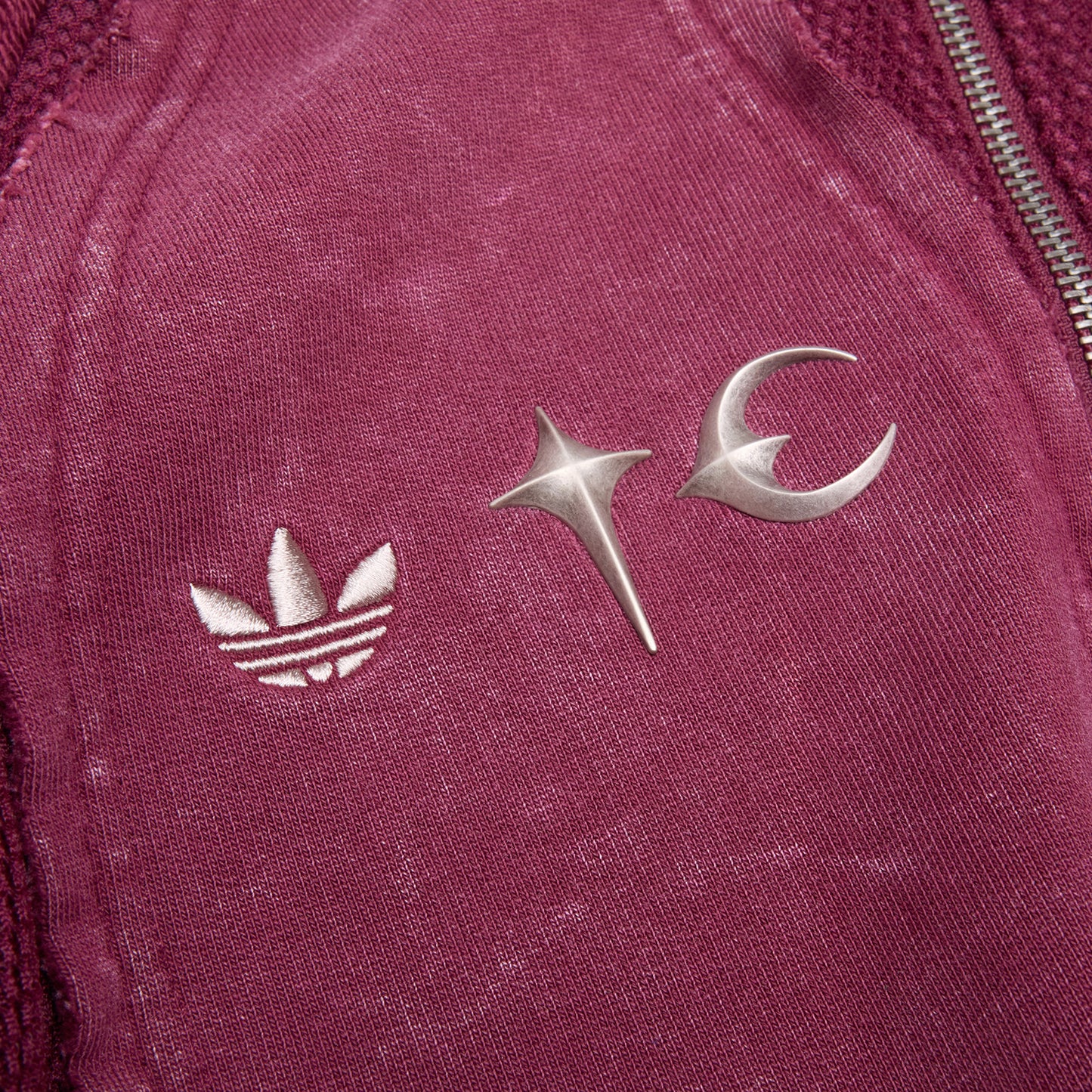 adidas x Thug Club Teamgeist Hooded Zip Up (Maroon)
