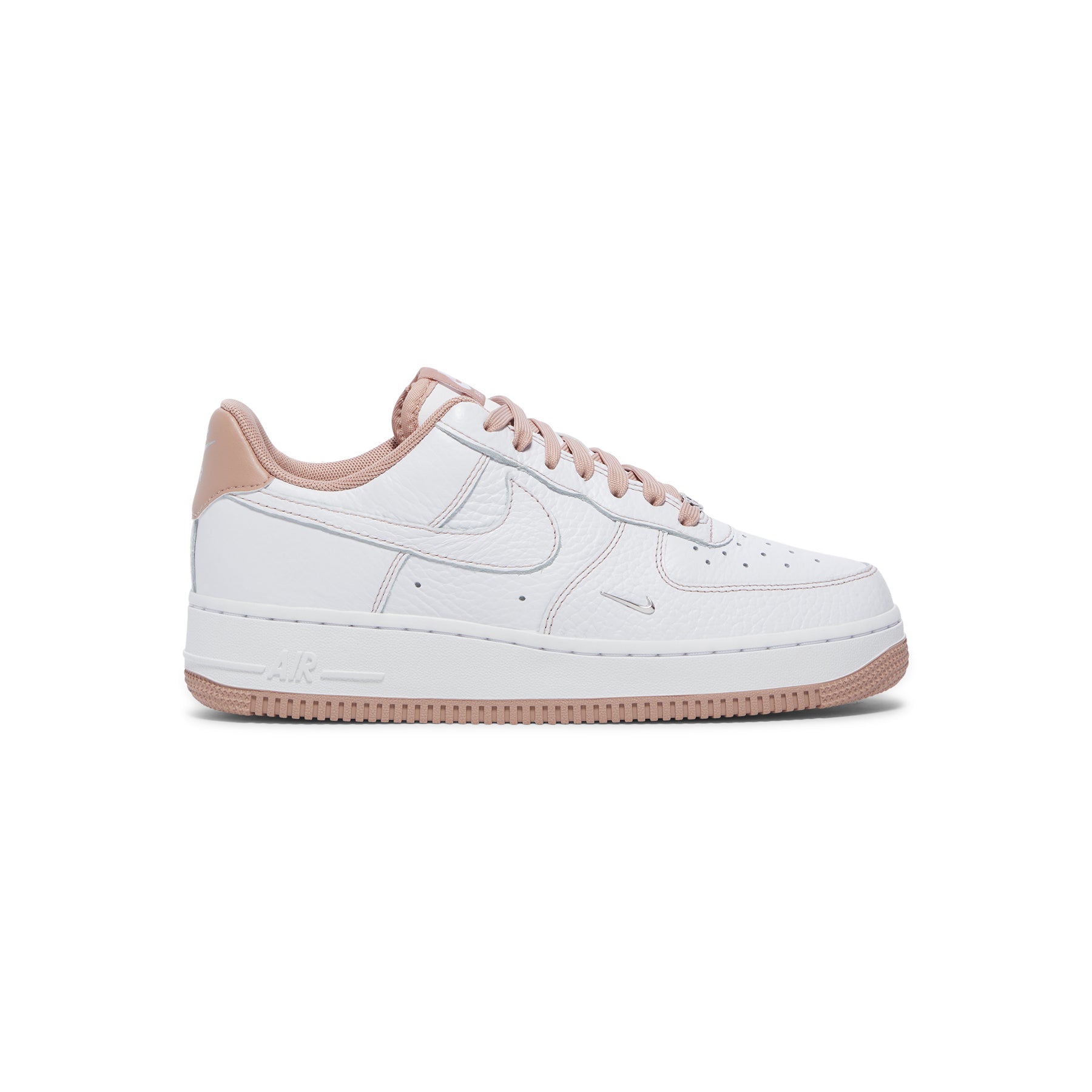 Nike Womens Air Force 1 '07 Mini Jewel (White/Particle pink/Metallic silver)