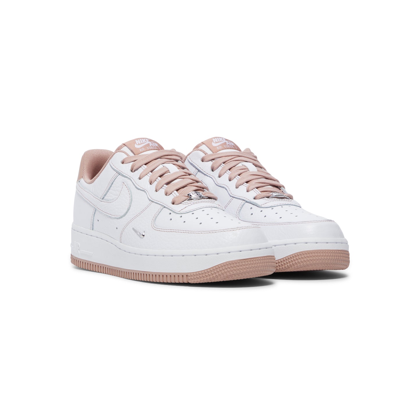 Nike Womens Air Force 1 '07 Mini Jewel (White/Particle Pink/Metallic Silver)