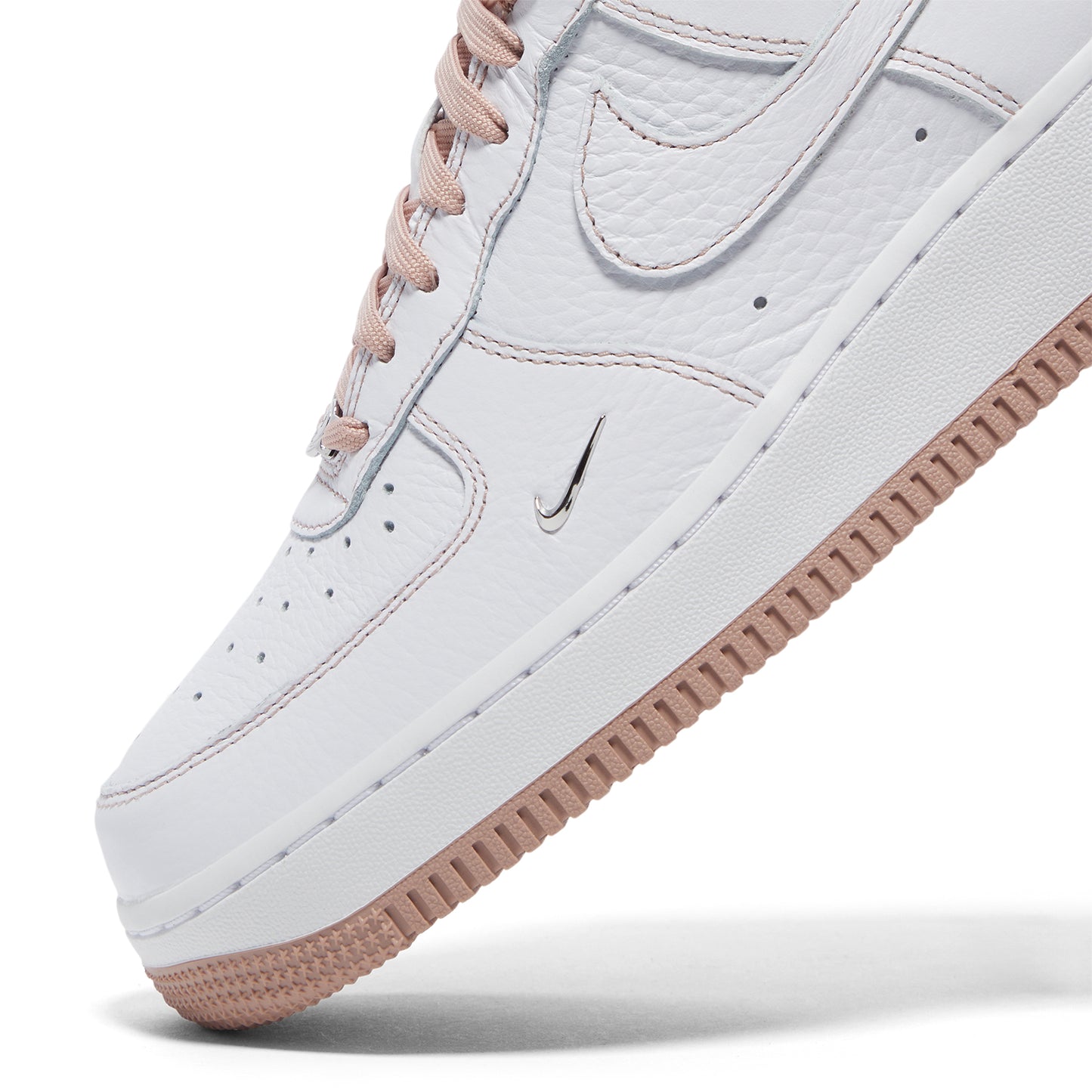 Nike Womens Air Force 1 '07 Mini Jewel (White/Particle Pink/Metallic Silver)