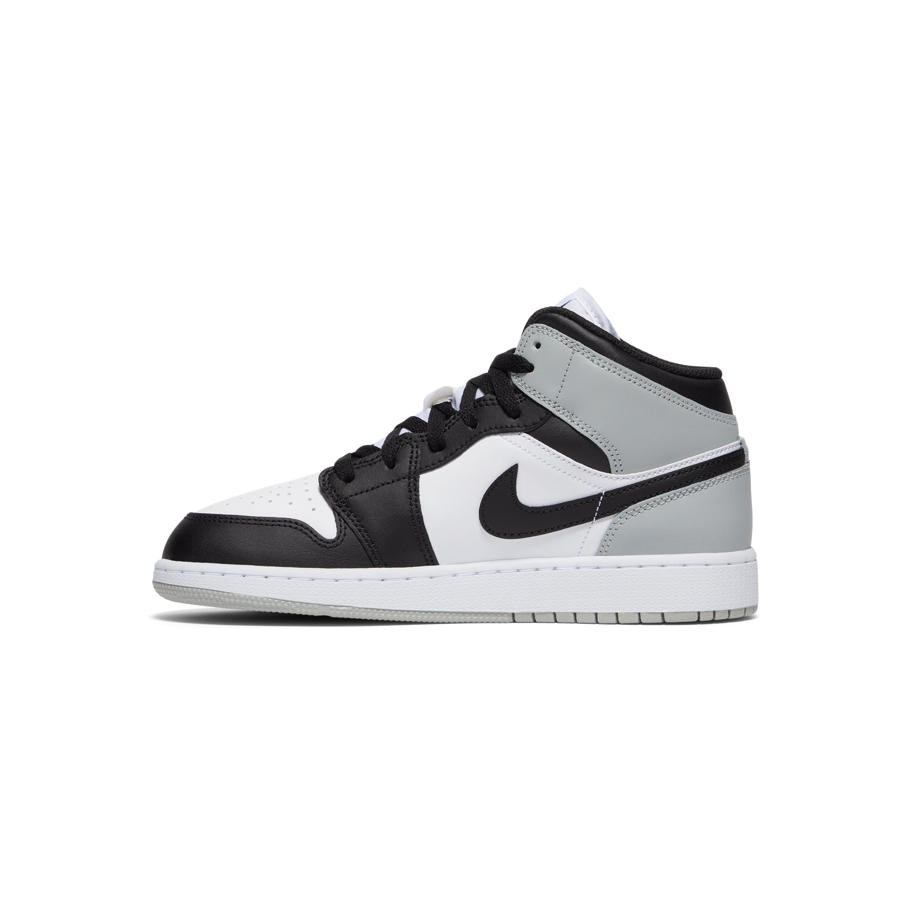 Air Jordan 1 Mid Kids (White/Black/Light smoke grey)