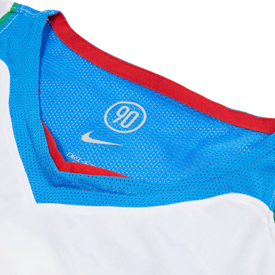 Nike Total 90 Dri-FIT Soccer Jersey (White/Italy Blue/Sport Red/Metallic Gold)