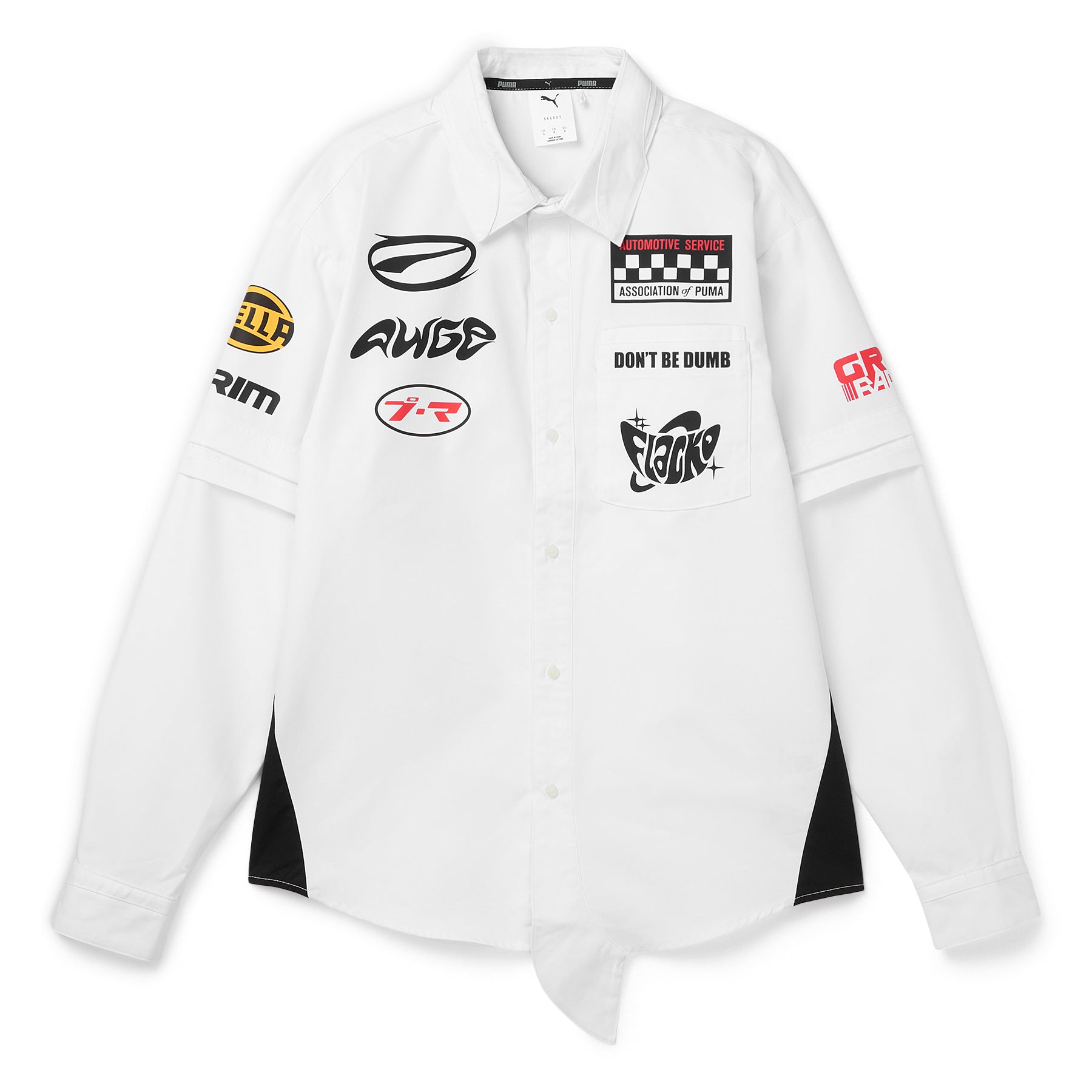 Puma x A$AP Rocky Layered Pit Crew Button Down Shirt (White)