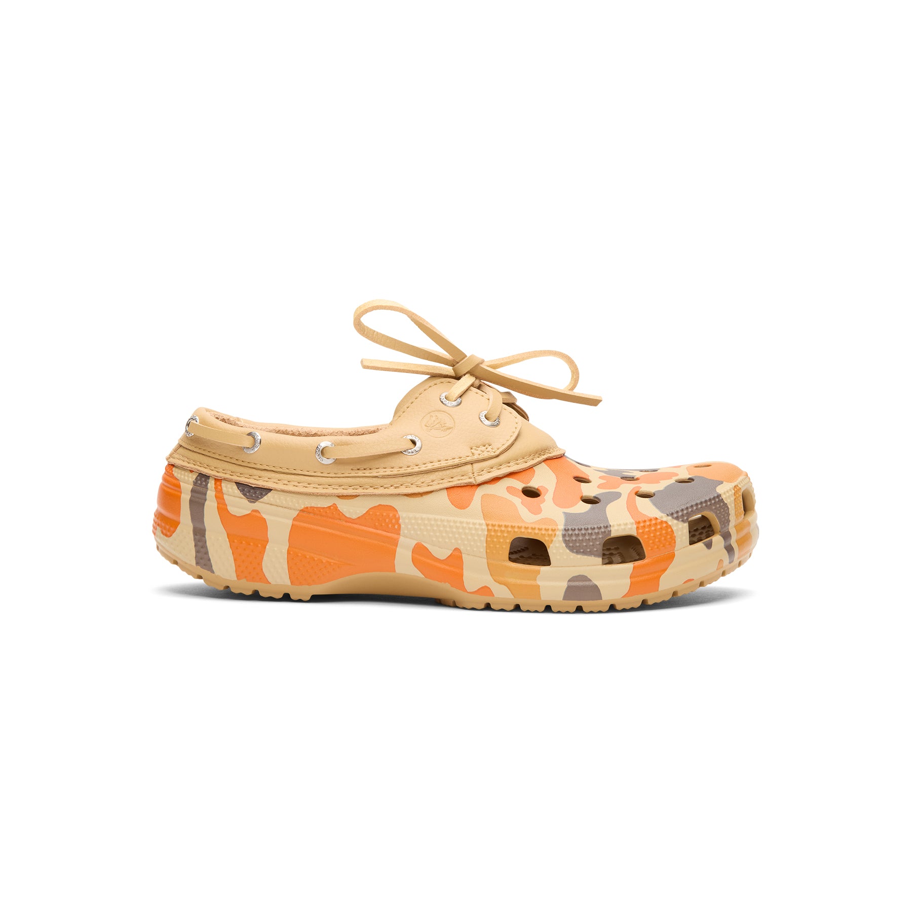 Crocs Classic Duck Camo Boat Shoe  (Tan/Shocking Orange)