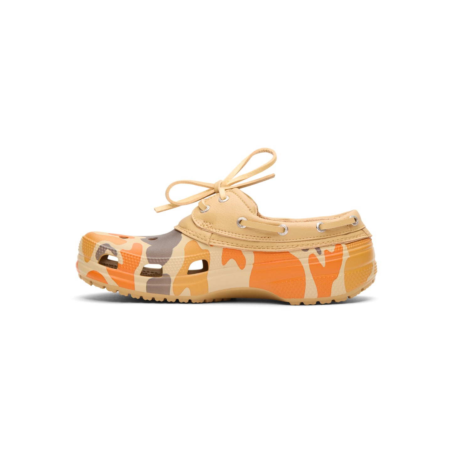 Crocs Classic Duck Camo Boat Shoe  (Tan/Shocking Orange)
