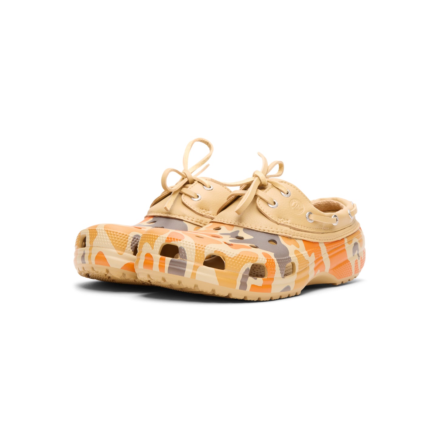 Crocs Classic Duck Camo Boat Shoe  (Tan/Shocking Orange)