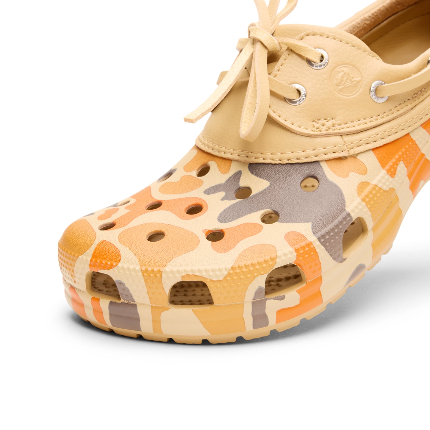 Crocs Classic Duck Camo Boat Shoe  (Tan/Shocking Orange)