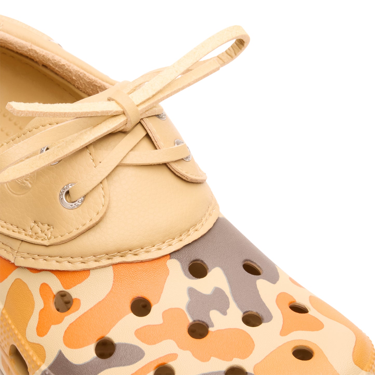 Crocs Classic Duck Camo Boat Shoe  (Tan/Shocking Orange)