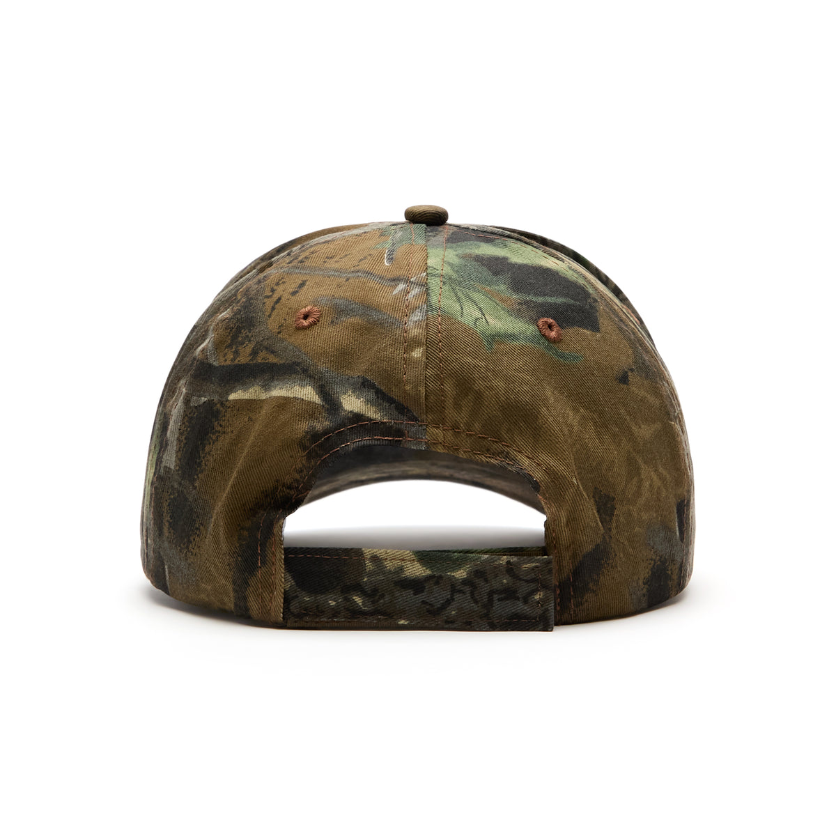 Metalwood Studio Metal Logo 5-panel Hat (Real Leaf Camo & White)