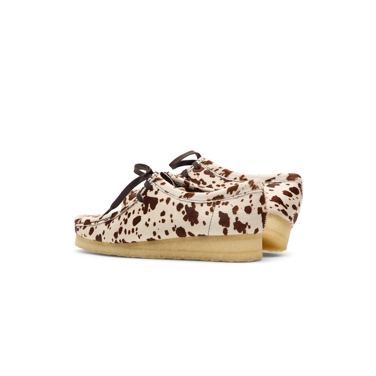 Clarks WMNS Wallabee (Brown Cow Print)