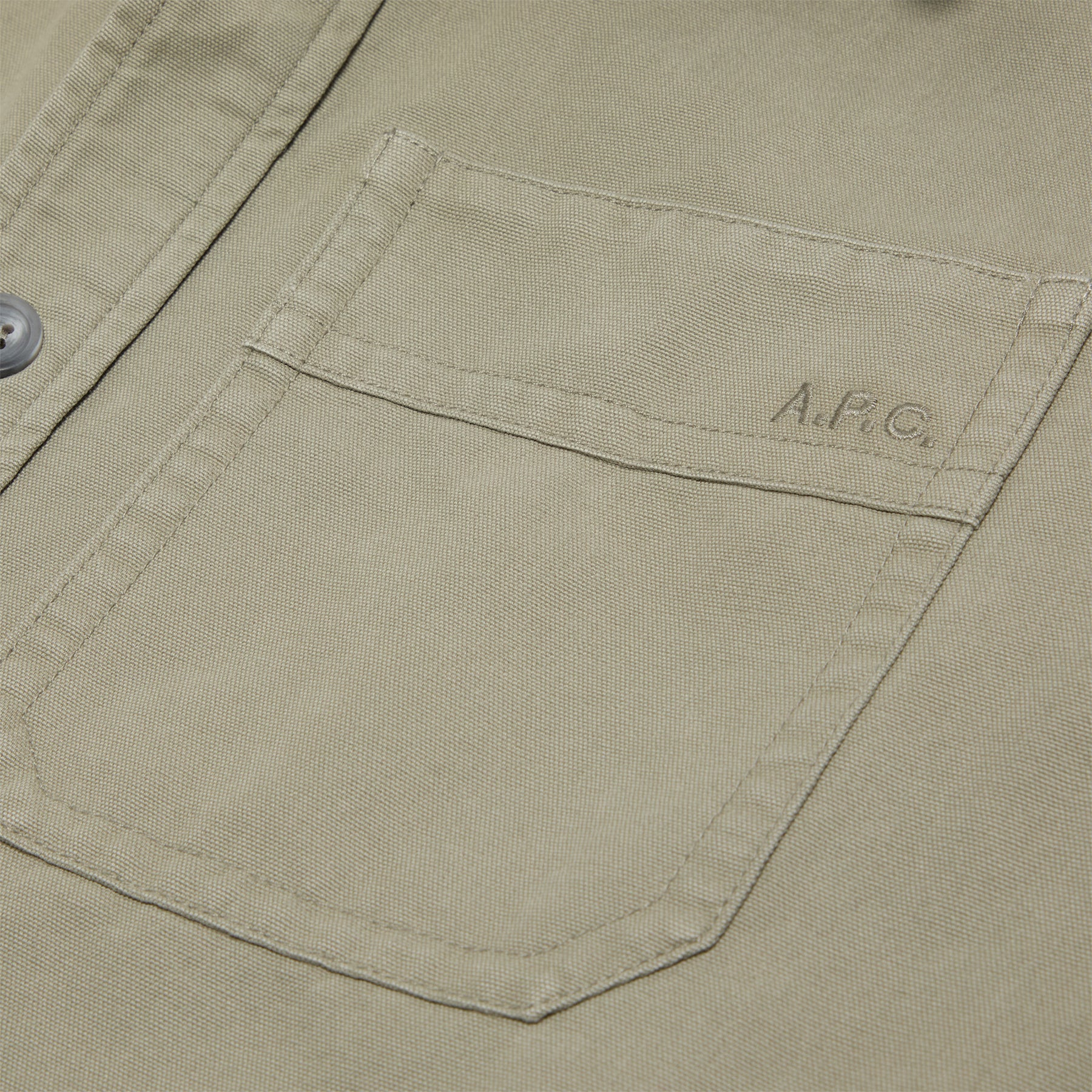 A.P.C. Basile Canvas Overshirt (Gray Green)