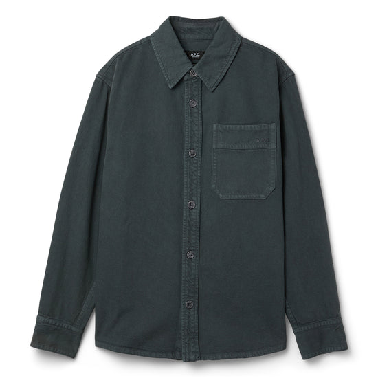 A.P.C. Basile Brodee Poitrine Overshirt (Anthracite)