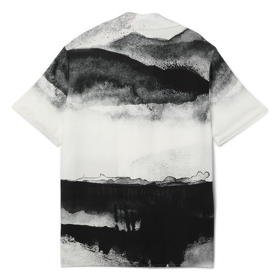 Balmain Moon Print Pajama Shirt (White/Black)