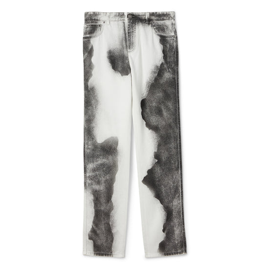 Balmain Moon Print Regular-Fit Denim Jeans (White/Black)