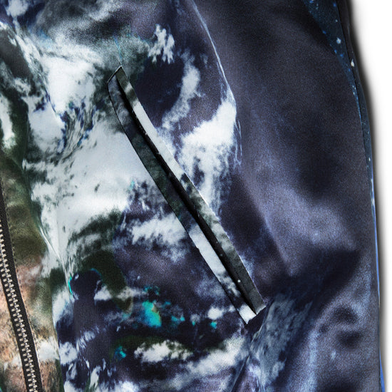 Balmain Earth & Stars Print Zipped Varsity Jacket (Black)