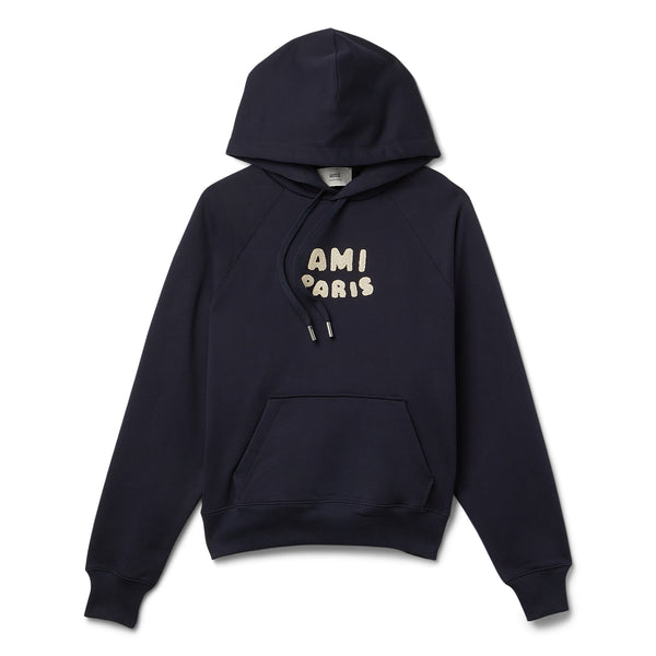 AMI｜HOODIES/SWEATS (USW274 747 001) Black Ami De Coeur Hoodie | AMI PARIS