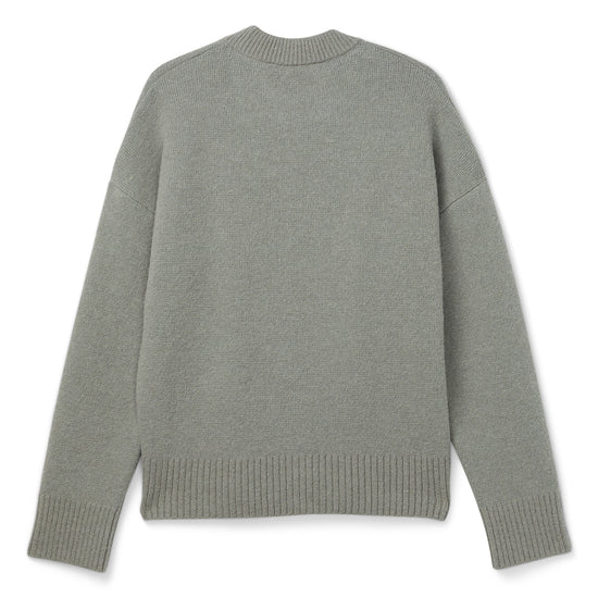AMI ADC Alpaca Crewneck Sweater (Grey/Off White)