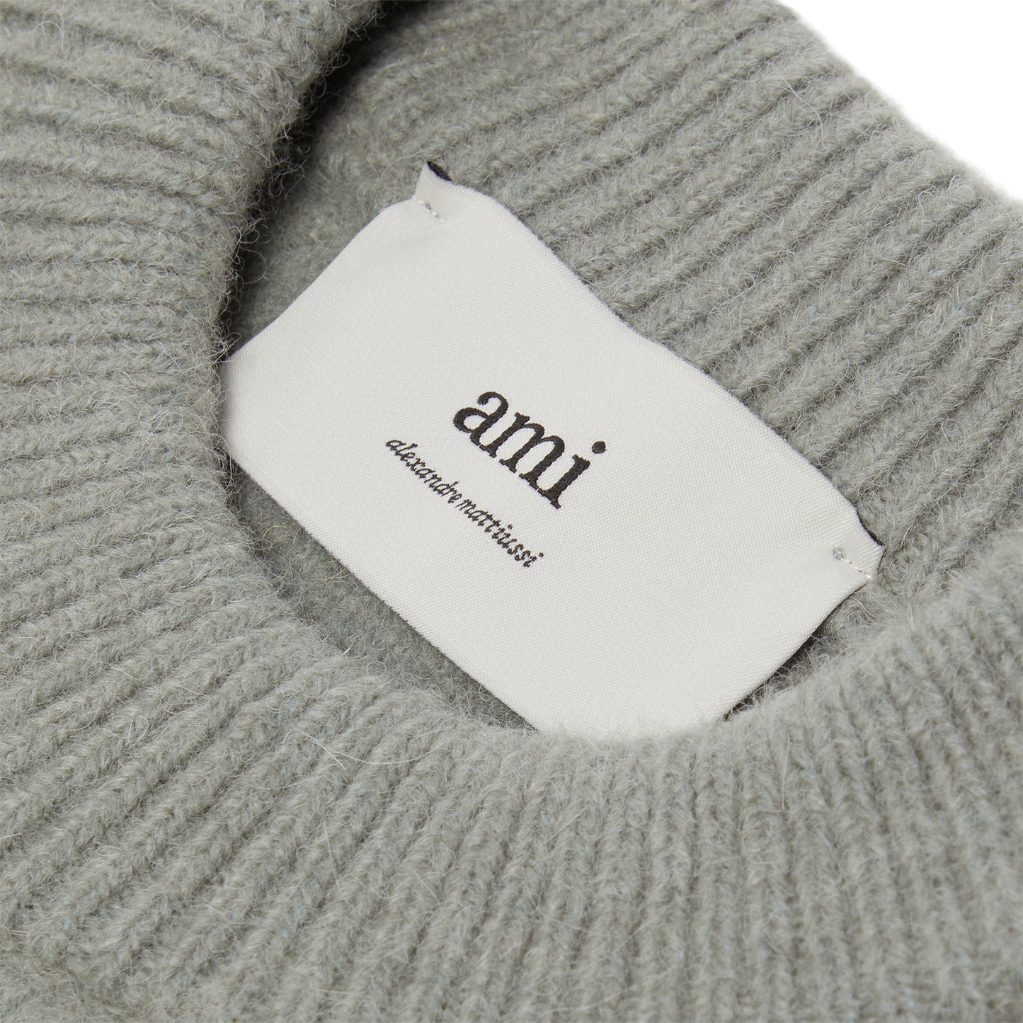 AMI ADC Alpaca Crewneck Sweater (Grey/Off White)