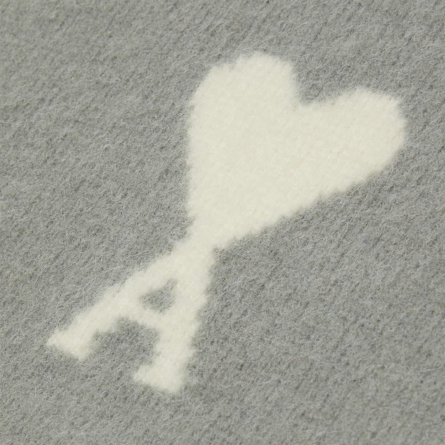 AMI ADC Alpaca Crewneck Sweater (Grey/Off White)