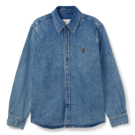 AMI ADC Cotton Button-Down Shirt (Blue)