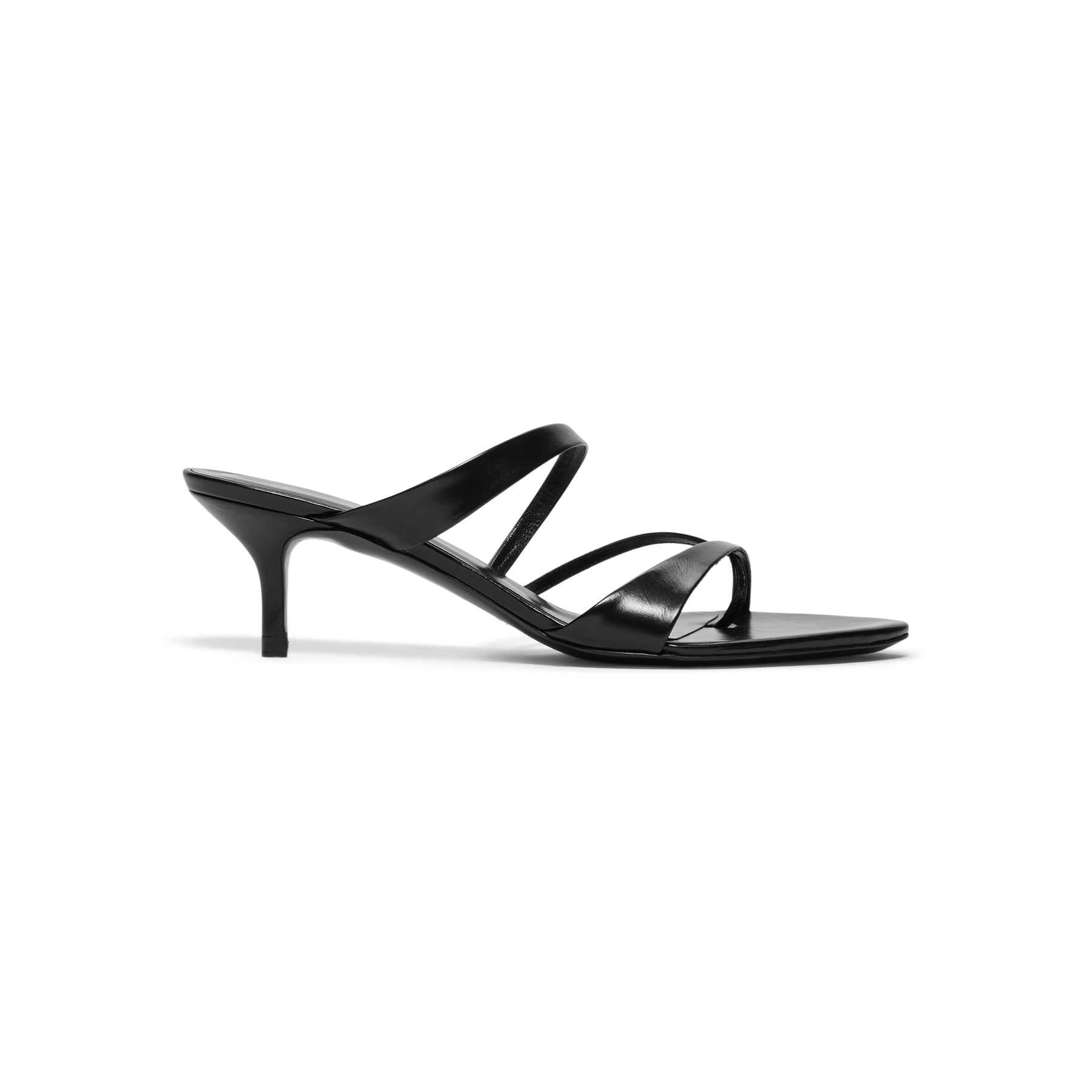 Jude Heath Kitten Sandal (Black Leather)