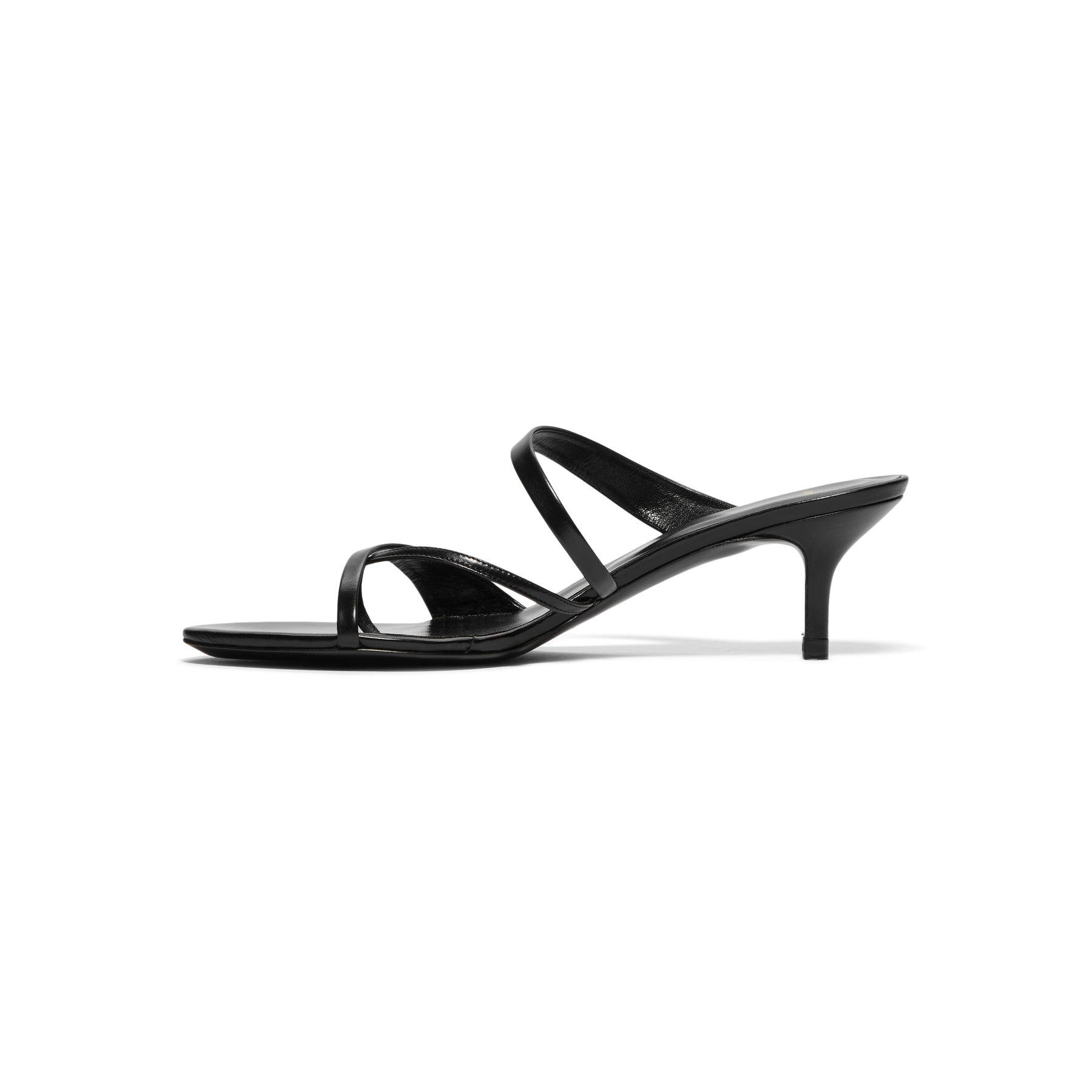 Jude Heath Kitten Sandal (Black Leather)