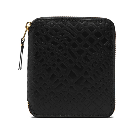 Comme Des Garcons Embossed Roots Zip Around Wallet (Black)