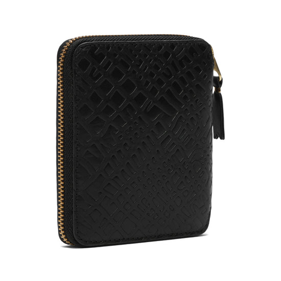 Comme Des Garcons Embossed Roots Zip Around Wallet (Black)
