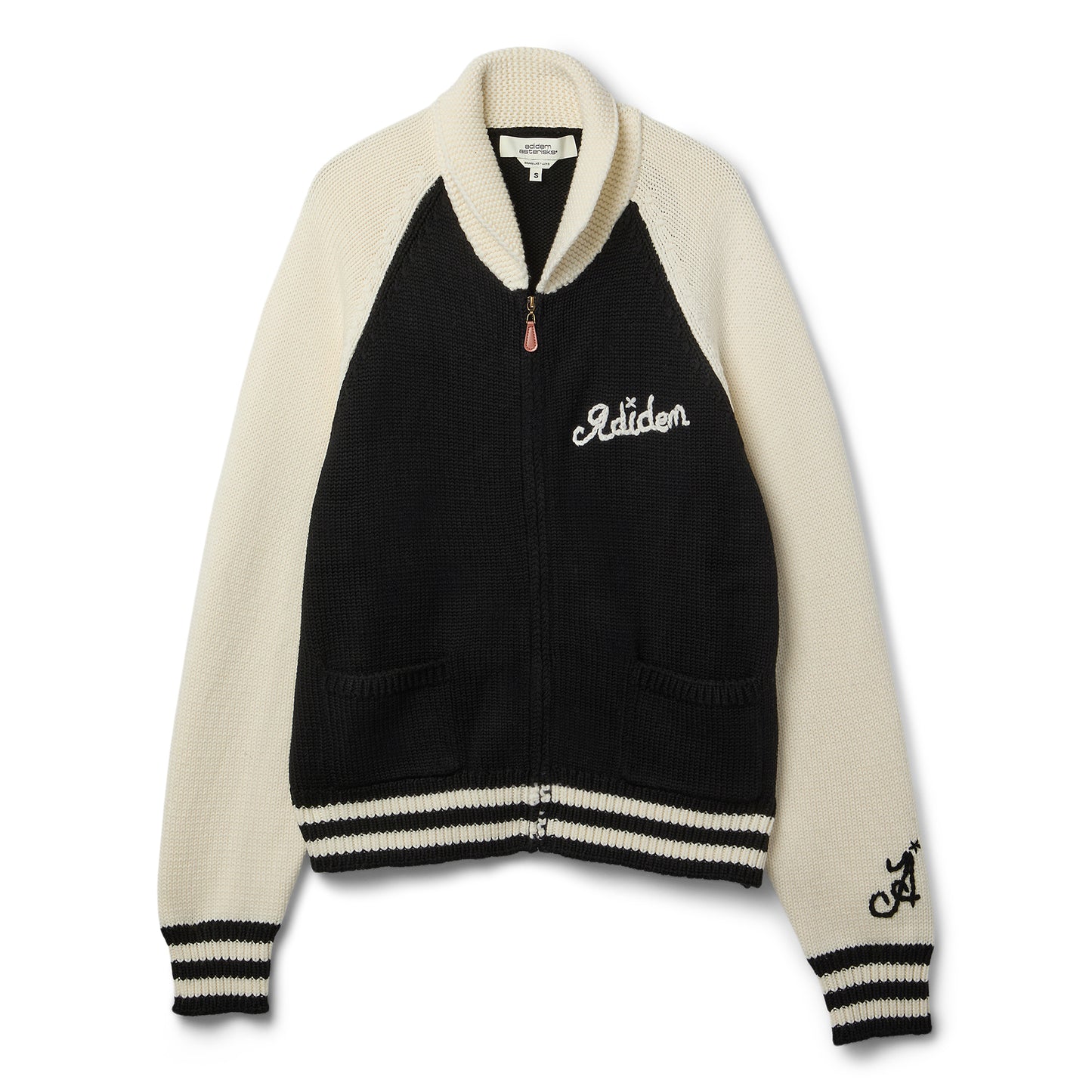 Adidem Asterisks Knit Zip Up Sweater (Cream)