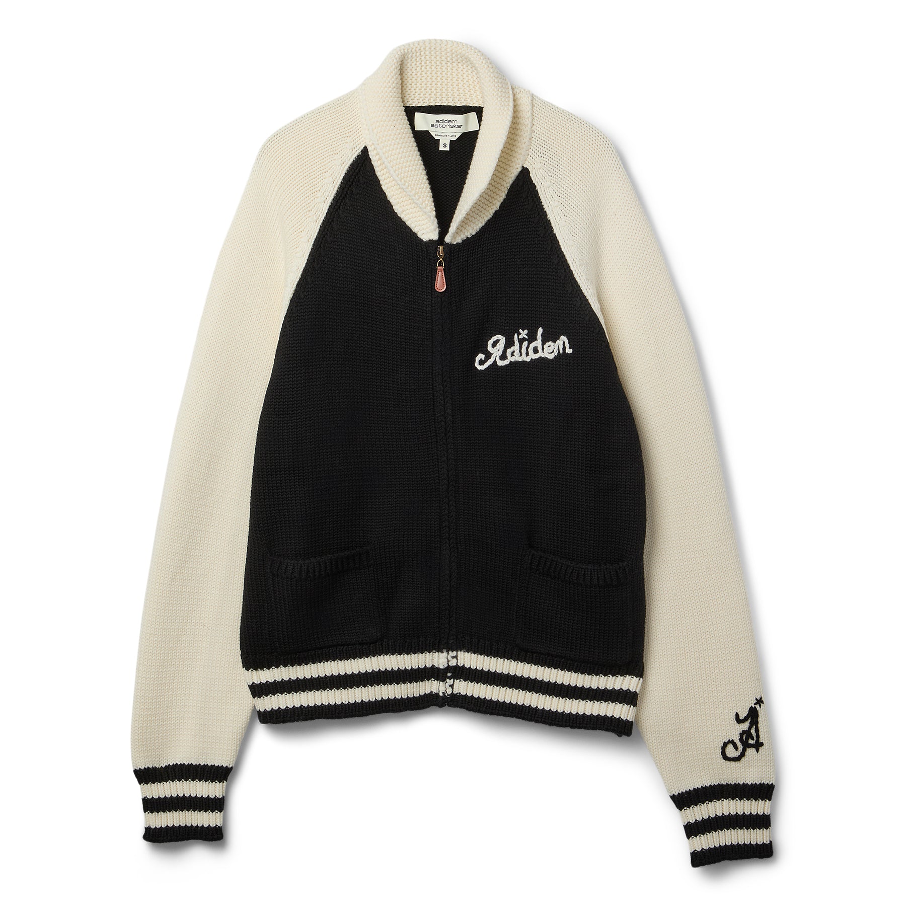 Adidem Asterisks Knit Zip Up Sweater (Cream)