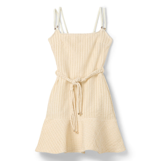PatBO Metallic Knit Mini Dress (Off White)