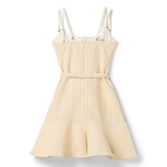 PatBO Metallic Knit Mini Dress (Off White)