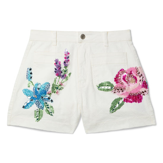 PatBO Poppy Denim Short (Off White)