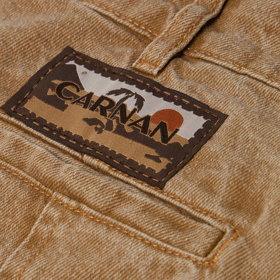 CARNAN Beige Checkerboard Shorts (Beige)
