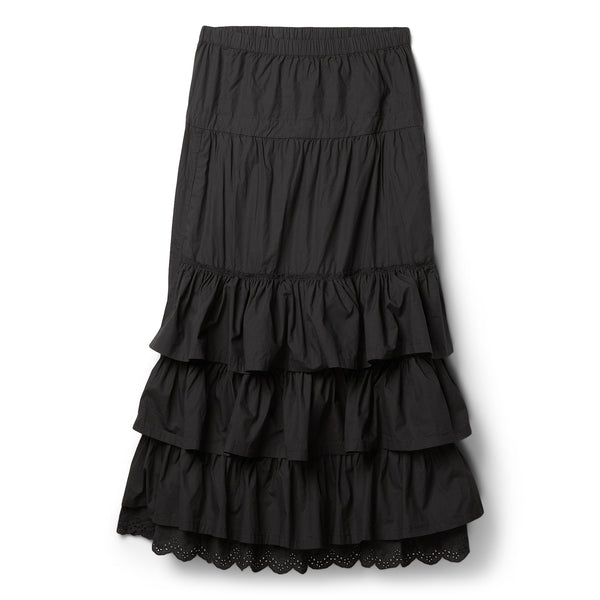 OPEN YY Rolled Waist Tiered Skirt (Charcoal) – CNCPTS