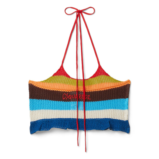 Dsquared2 Knit Halter Neck Top (Multicolor Stripes)