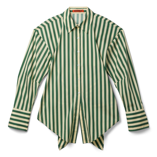 Simon Miller Loch Poplin Button Up (Gummy Green/Ecru)