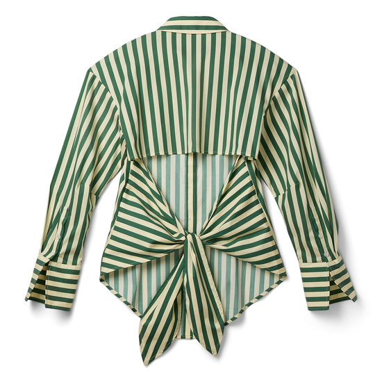 Simon Miller Loch Poplin Button Up (Gummy Green/Ecru)